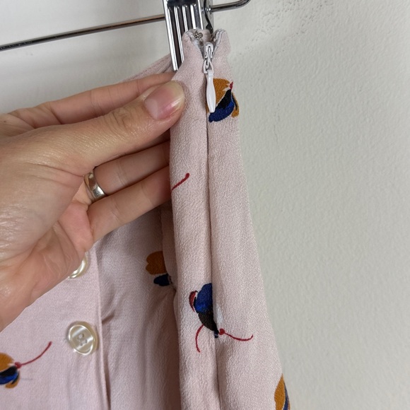 Free People Lovers Lane Floral Button-Accent Pink Mini Skirt Size 4 - Picture 6 of 8